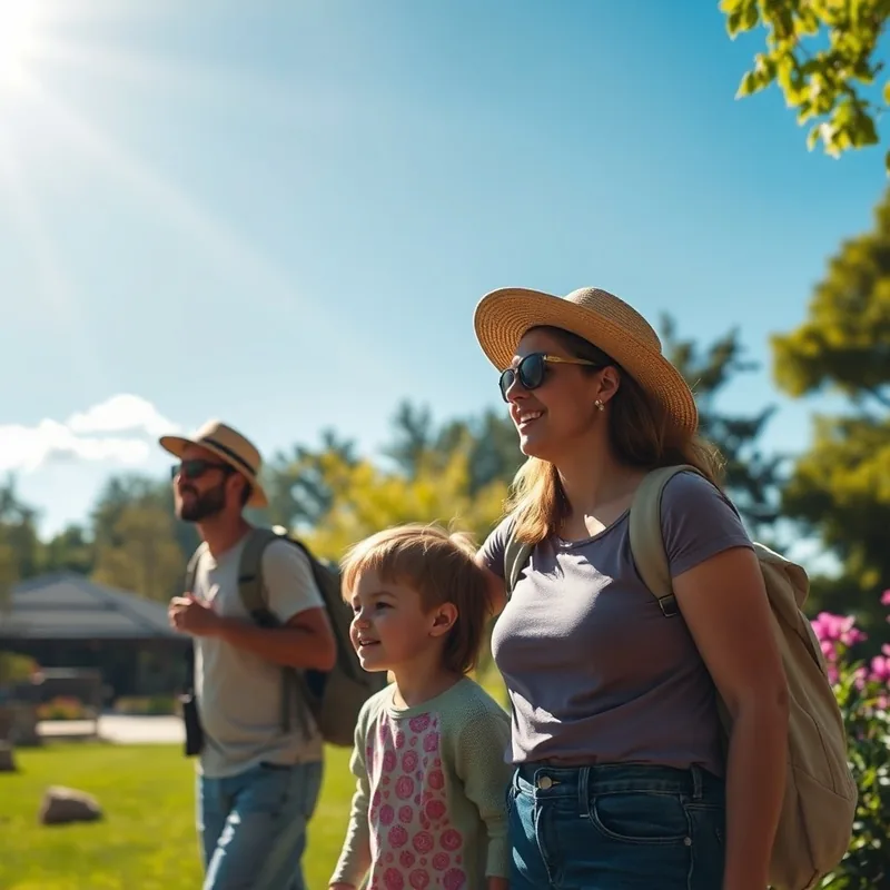 Une famille s'amusant au parc de la Tête d'Or.